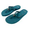 trendy Flip-Flops von "The Rubz" Unisex - Petrol - Silbernes Metall