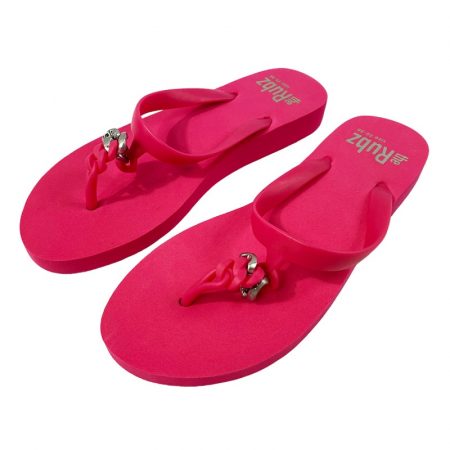 Trendige Flip-Flops von The Rubz Unisex – Pink und Metall