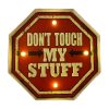 Retro-Schild DONT TOUCH mit Licht