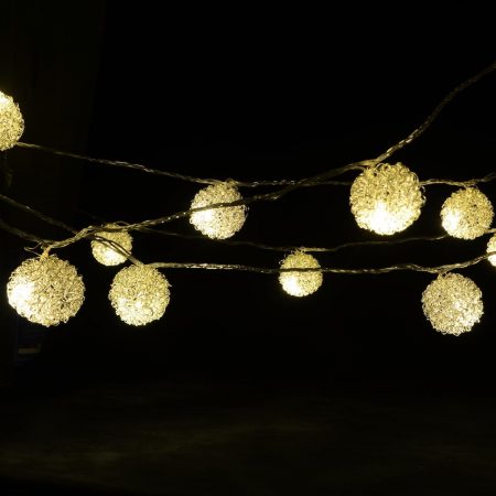 LED-Lichterkette mit 20 Kugeln - Gold (3 Meter)