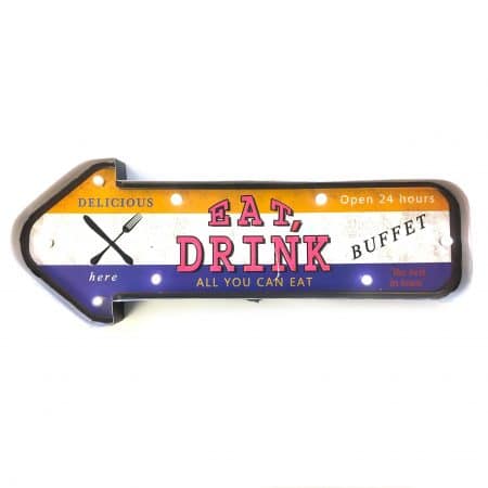 Retro Schild EAT DRINK mit Beleuchtung